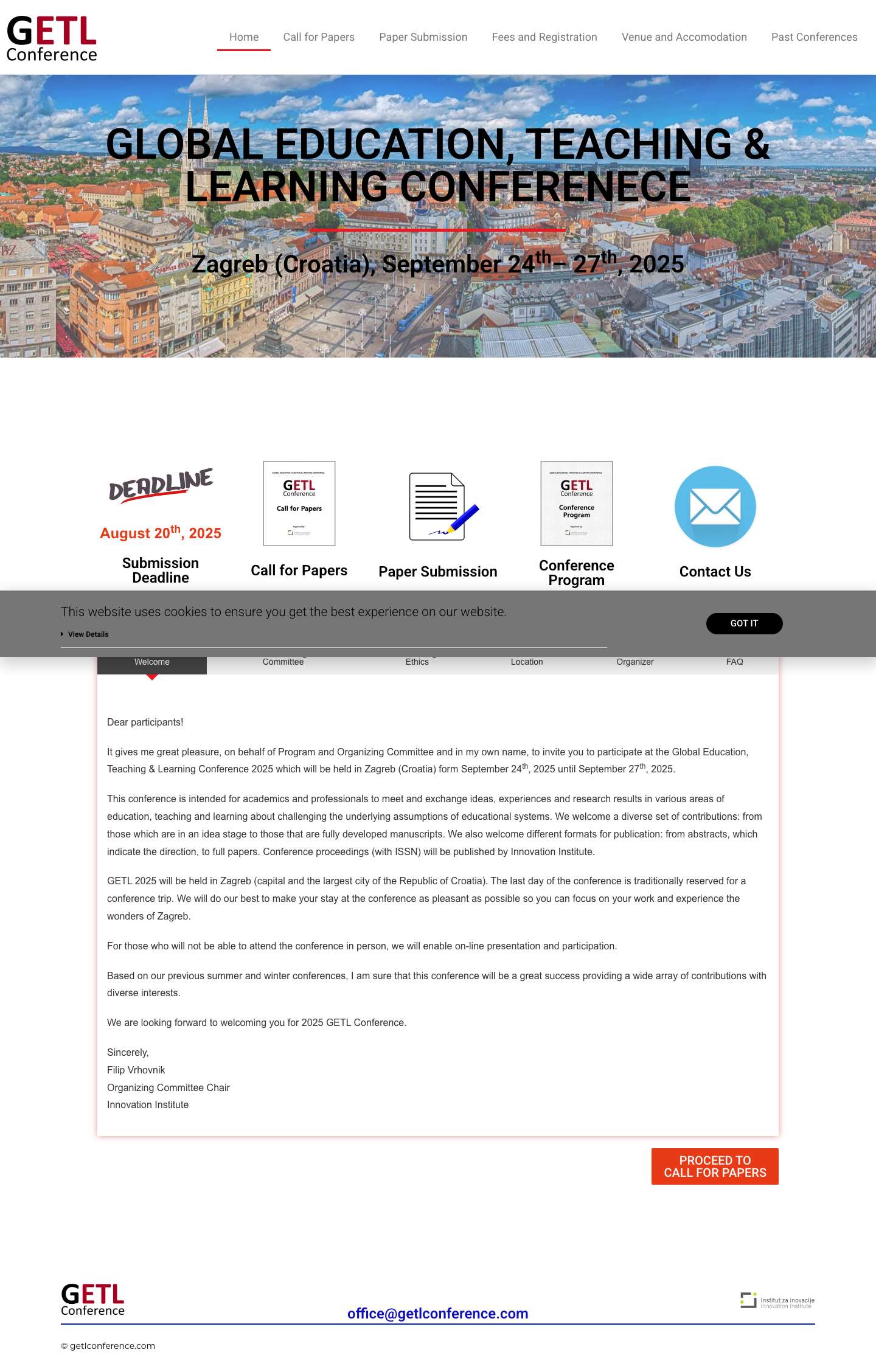 Global Education, Teaching & Learning Conference - Full Screenshot