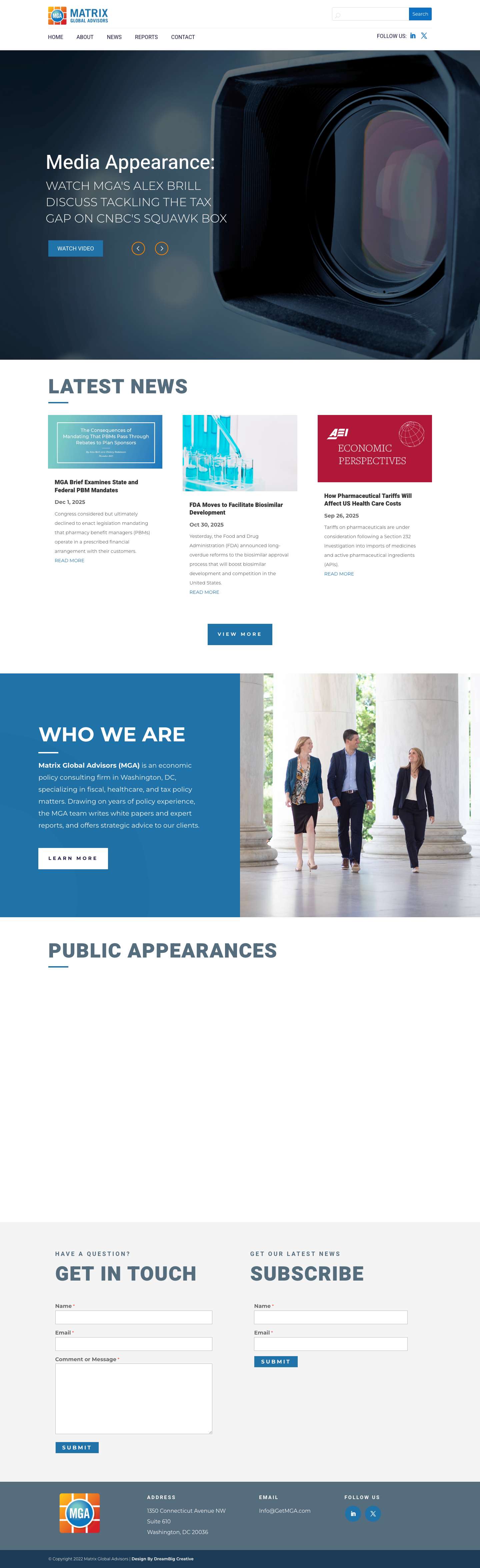 Economic Policy Consulting Firm and Advisors | Matrix Global Advisors - Full Screenshot