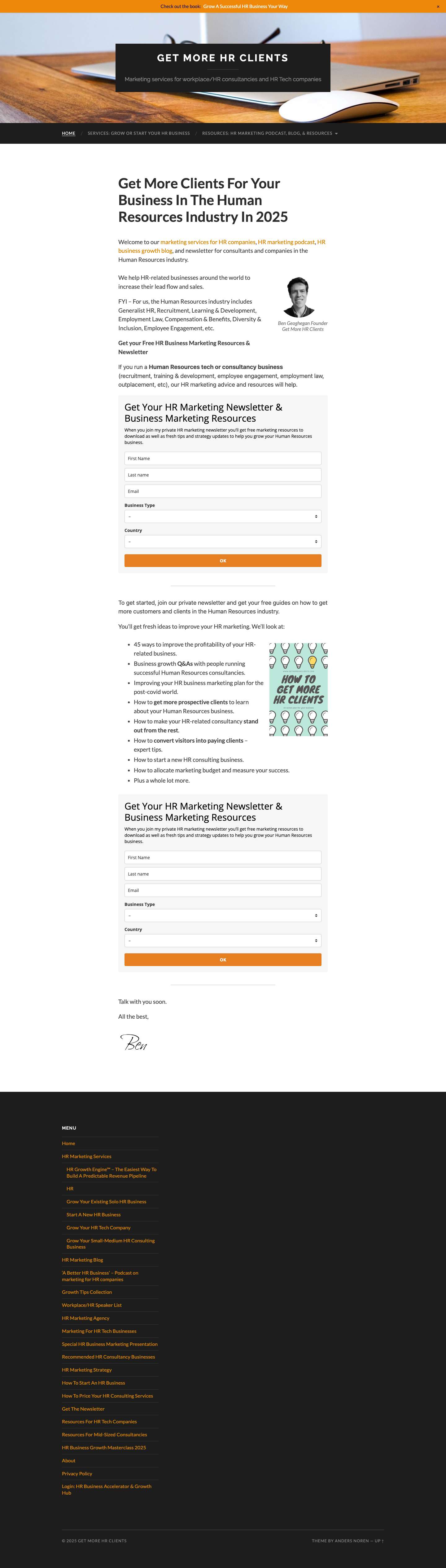 Marketing Advice For HR Consultants & HR Tech Companies - Full Screenshot