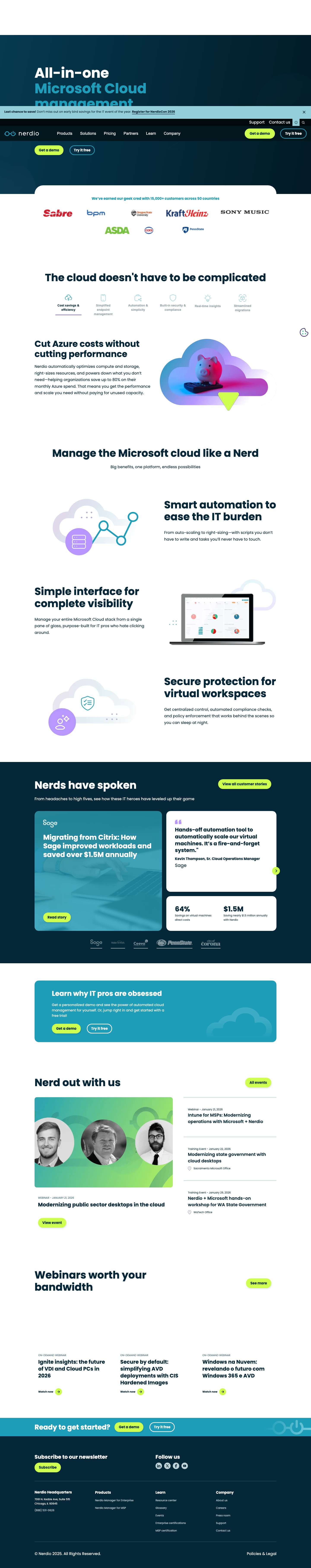 Home - NerdioClose AnnouncementAnnouncementsSearchLocationLocationLinkedInTwitterFacebookYouTube - Full Screenshot