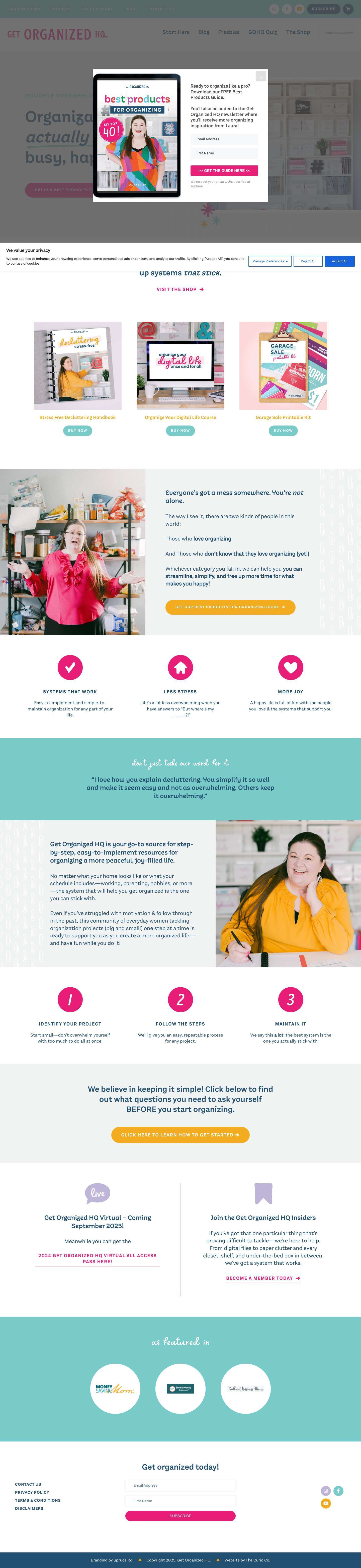 Home - Get Organized HQ - Full Screenshot