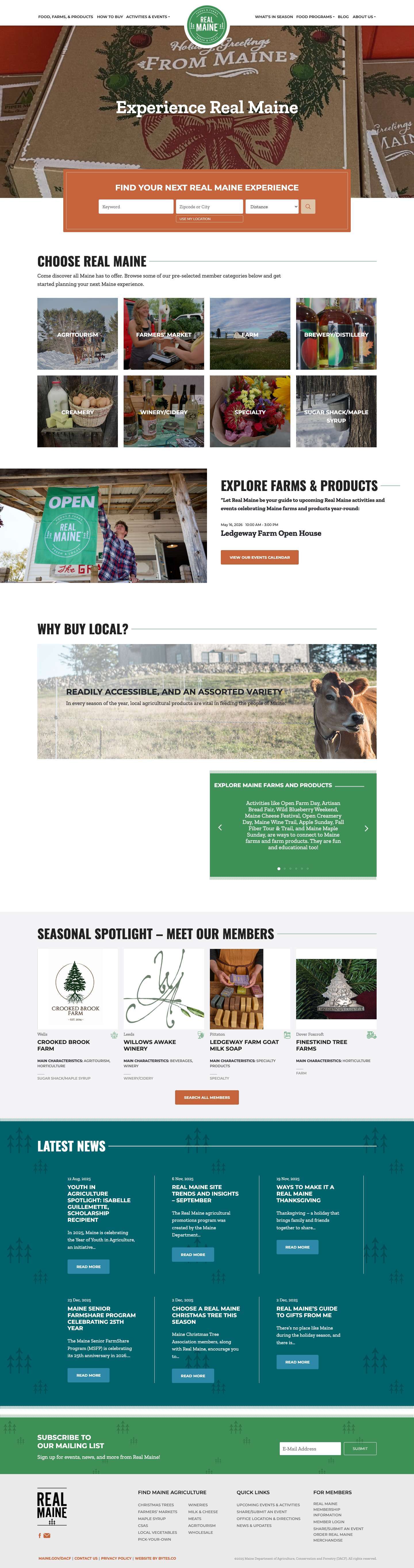 Real Maine - Connect with Maine Farmers & Food Producers - Full Screenshot