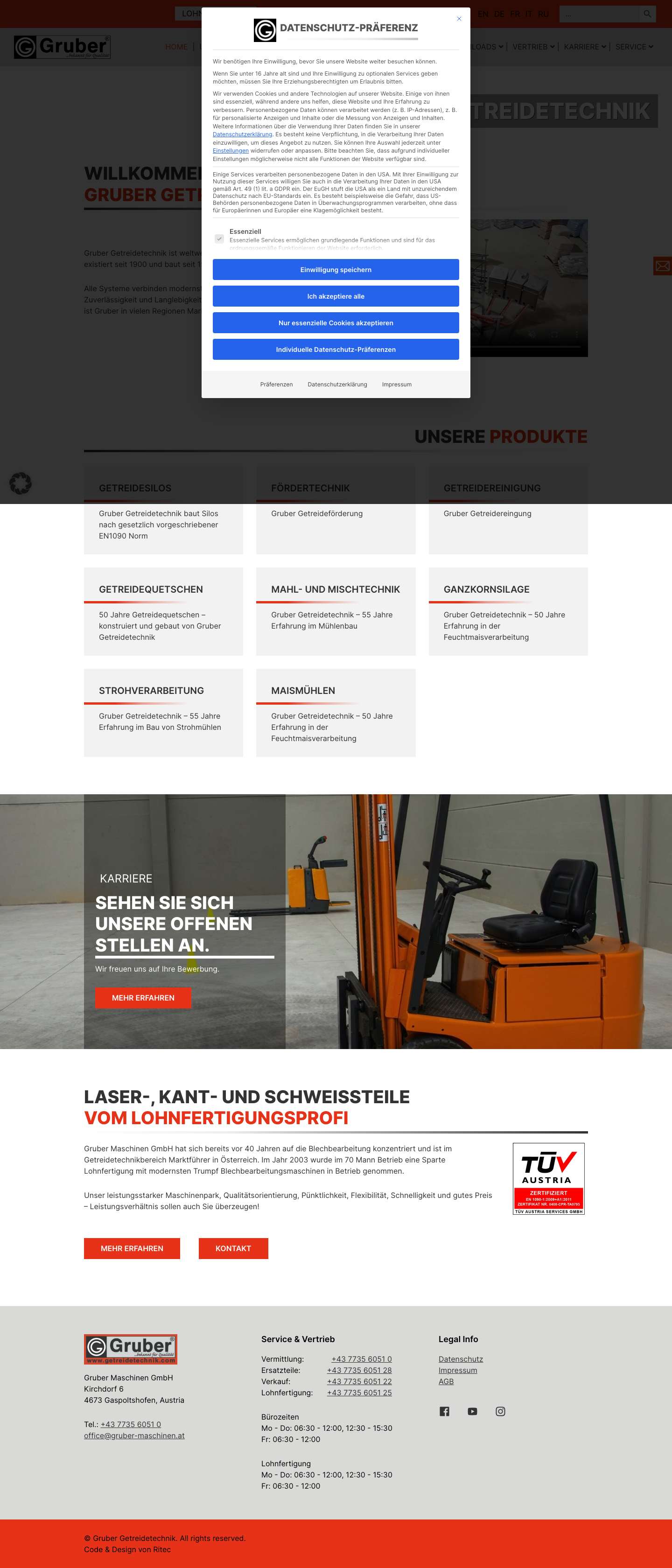 Gruber Getreidetechnik - Gruber Getreidetechnik - Full Screenshot