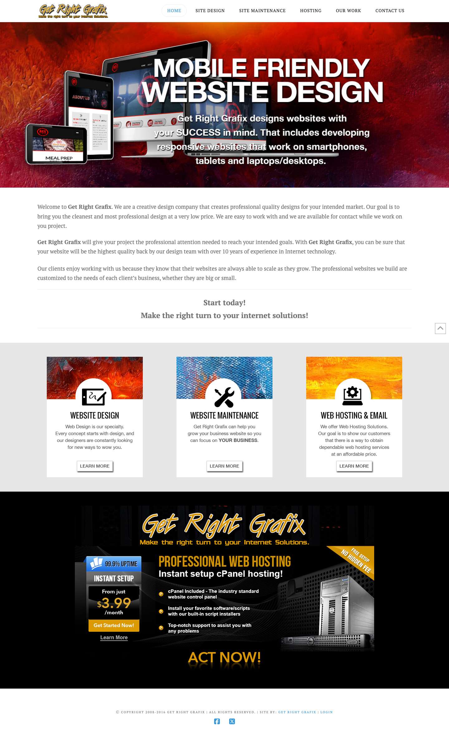 Get Right Grafix | Make The Right Turn To Your Internet Solutions. - Full Screenshot