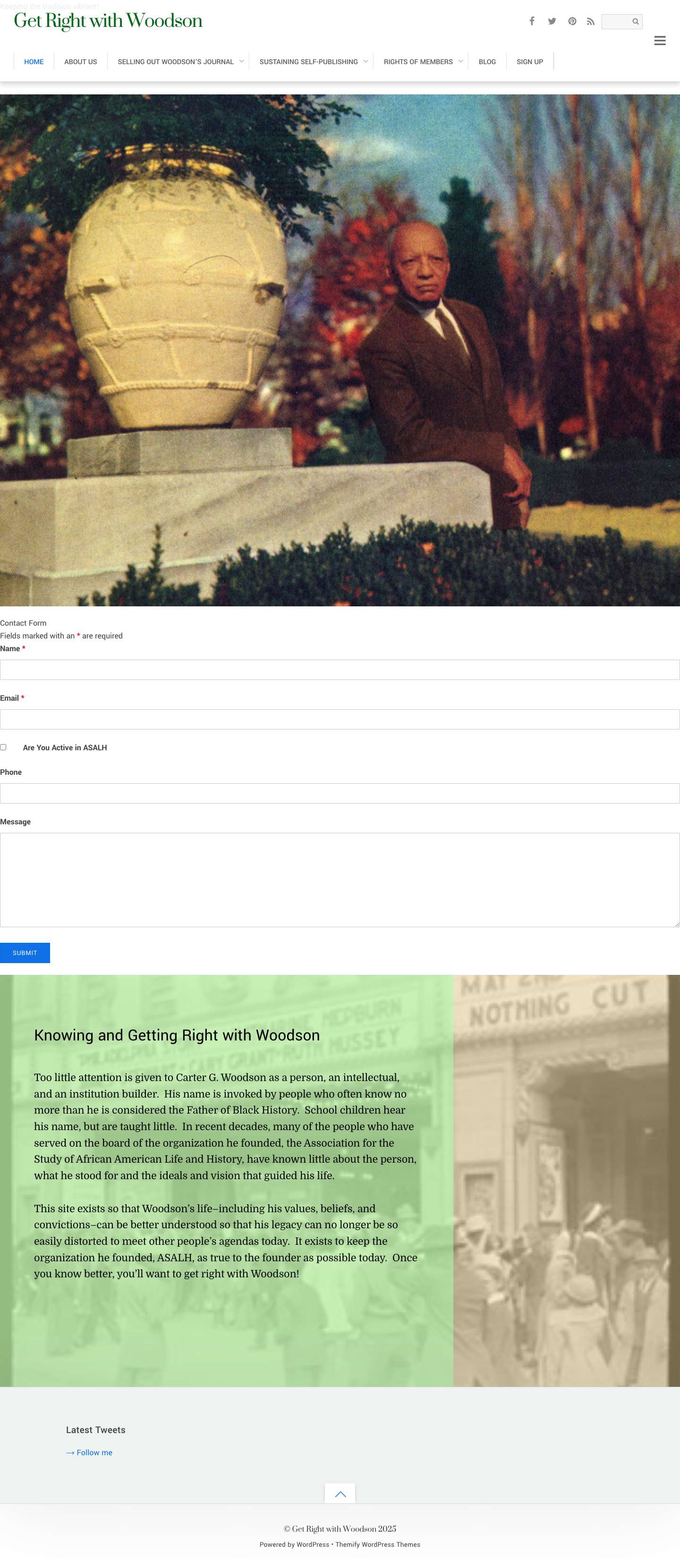 Get Right with Woodson – Vision, Values, and Ideals - Full Screenshot