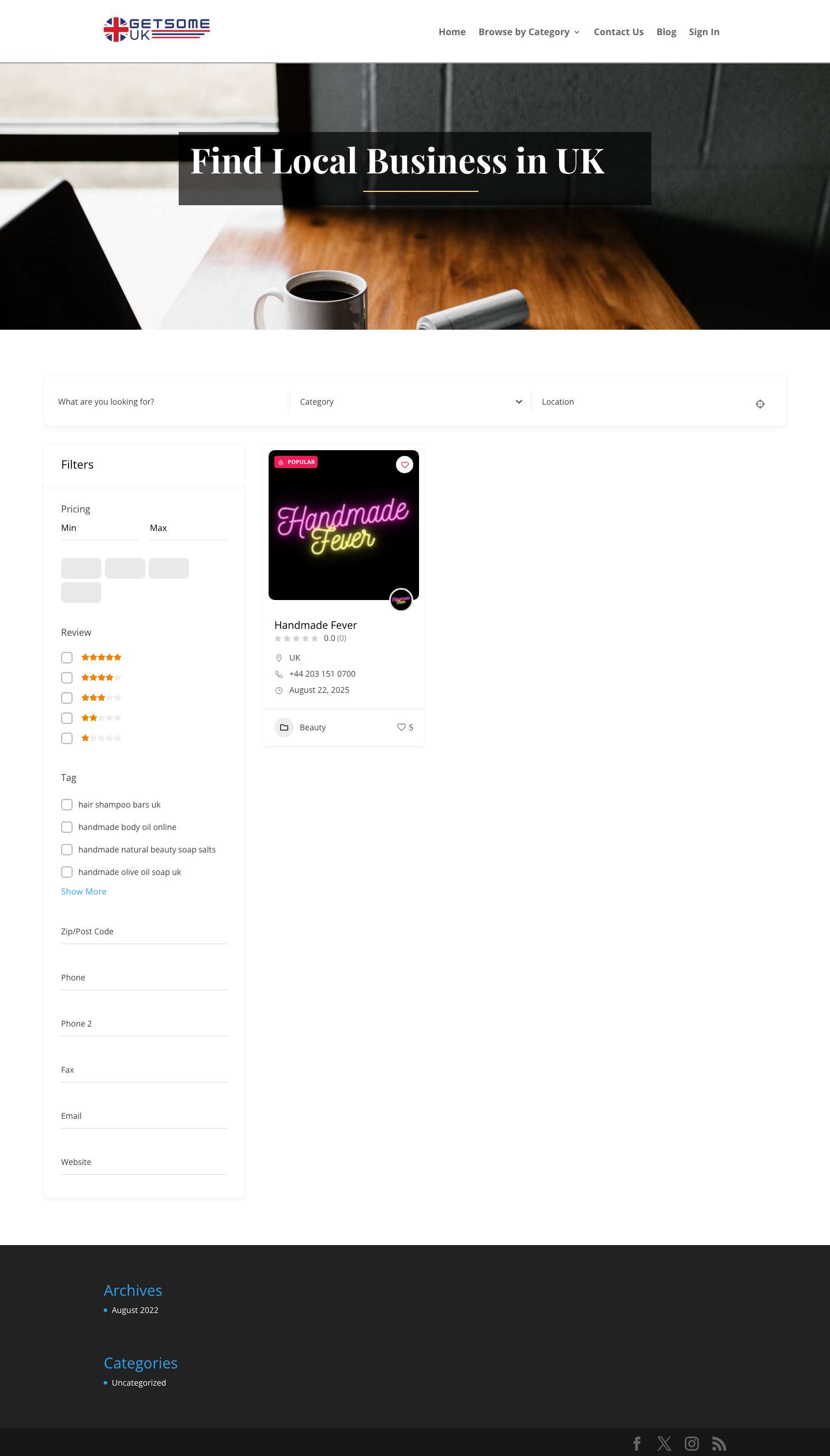 Business Listing Websites - Business, Sports, Health and More - Full Screenshot