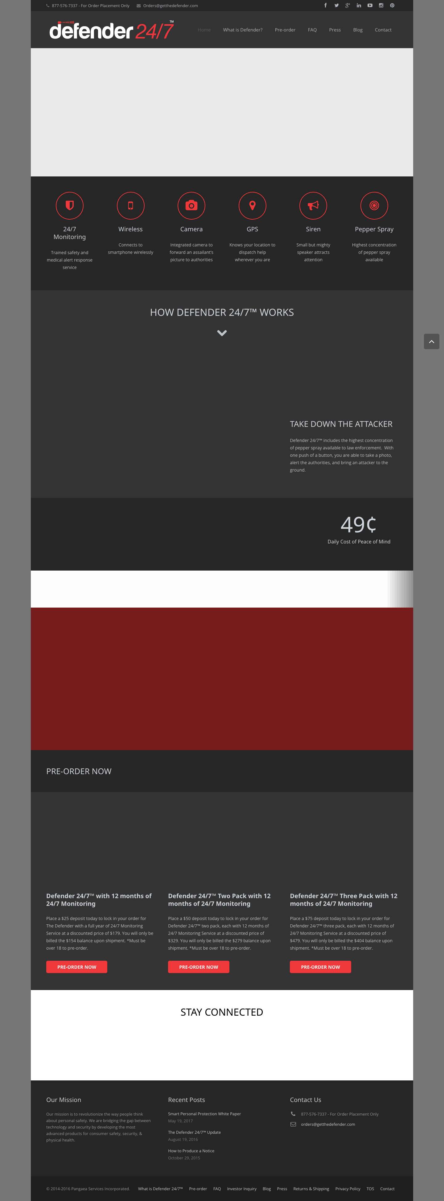 Defender 24/7™- Smart Self Defense Product - Full Screenshot