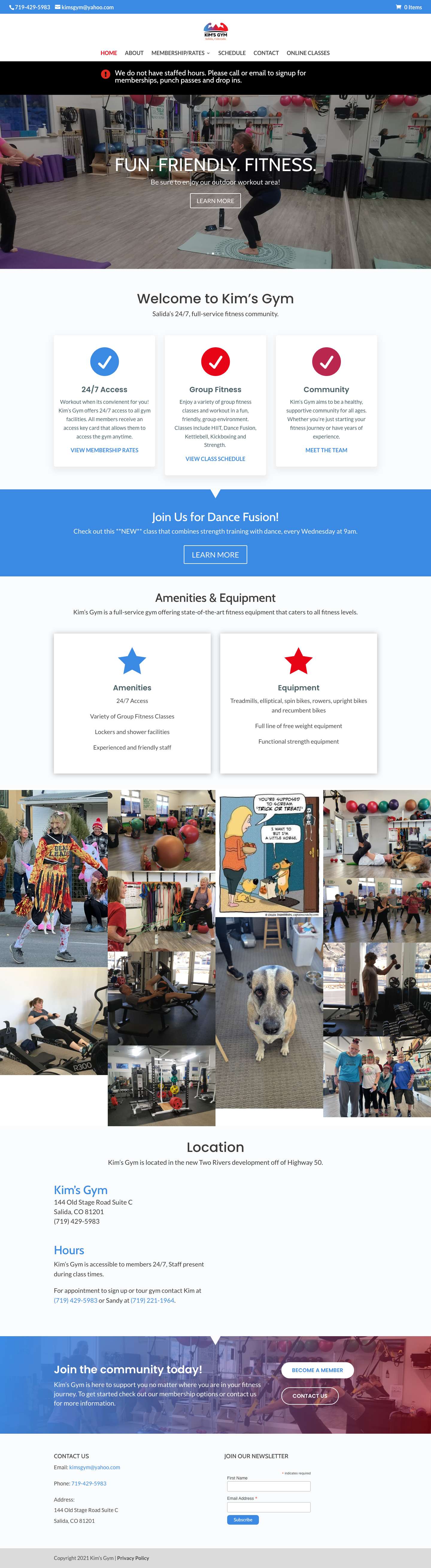 HOME - Kims Gym - Full Screenshot