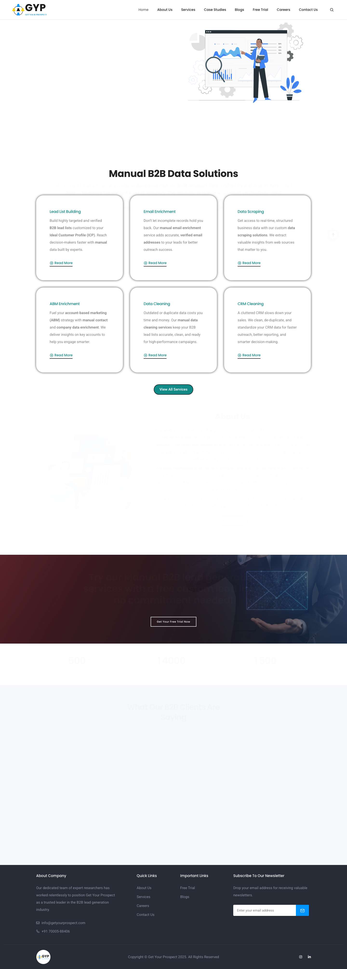 Manual B2B Leads | Custom Lists & Enrichment – GYP - Full Screenshot