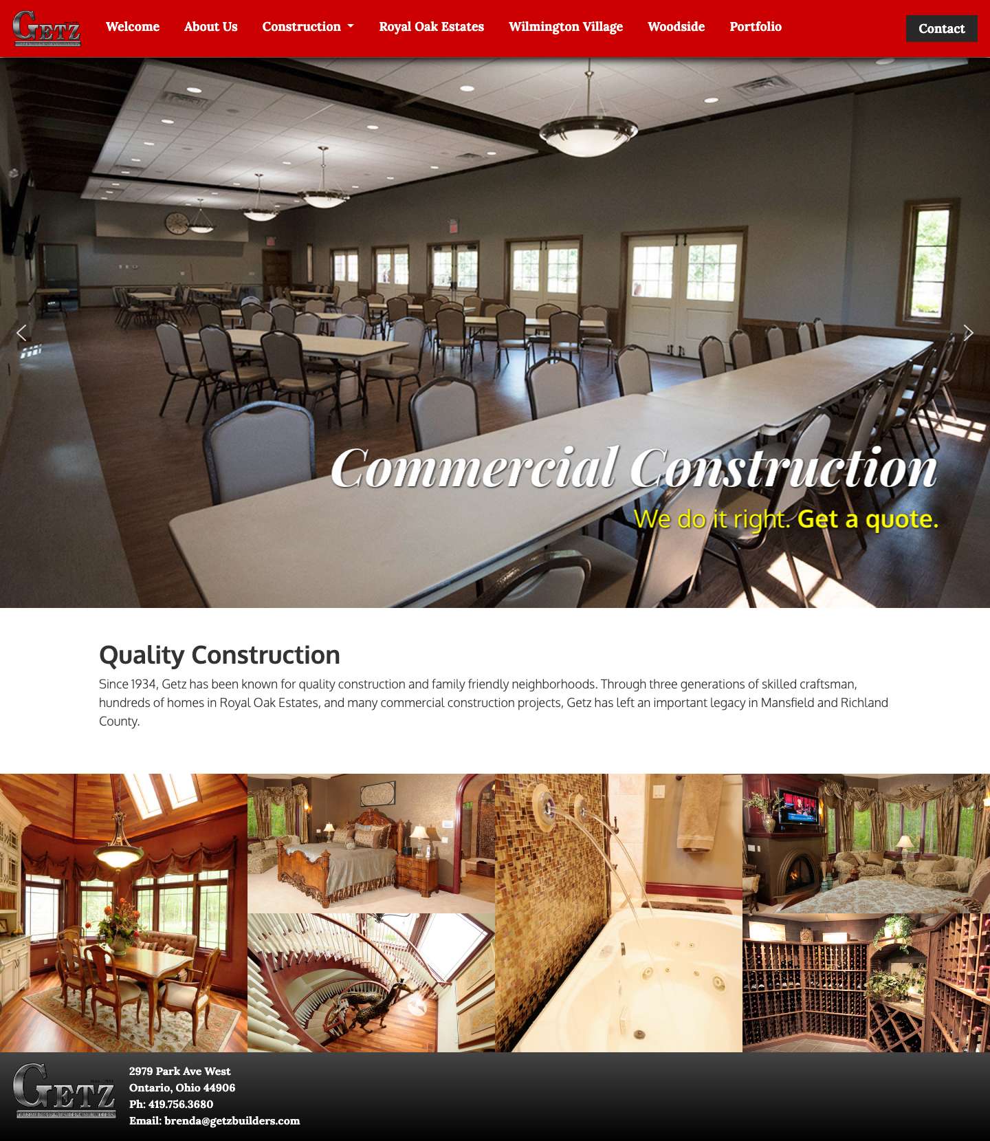 Quality Construction | Getz Builders Inc. - Full Screenshot