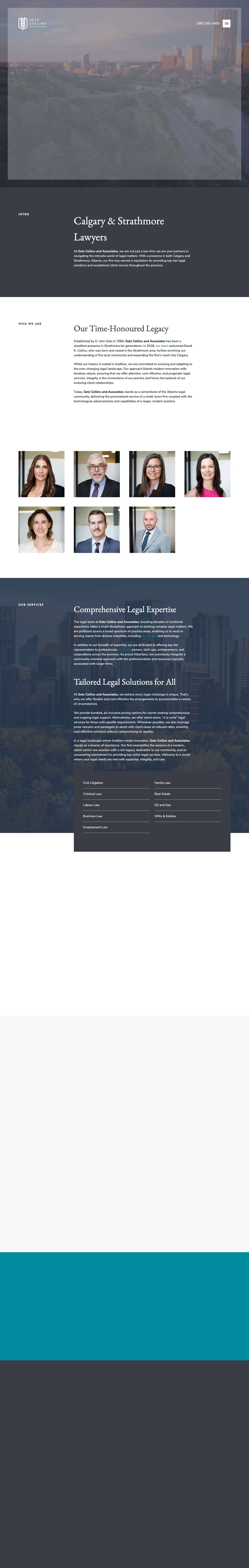 Calgary & Strathmore, Alberta Lawyers | Getz Collins & Associates - Full Screenshot