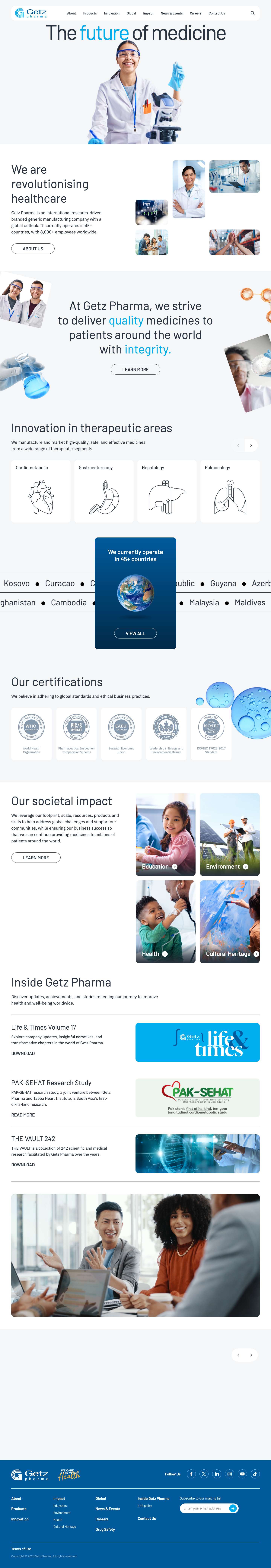 Getz Pharma - We Care For Your Health - Full Screenshot