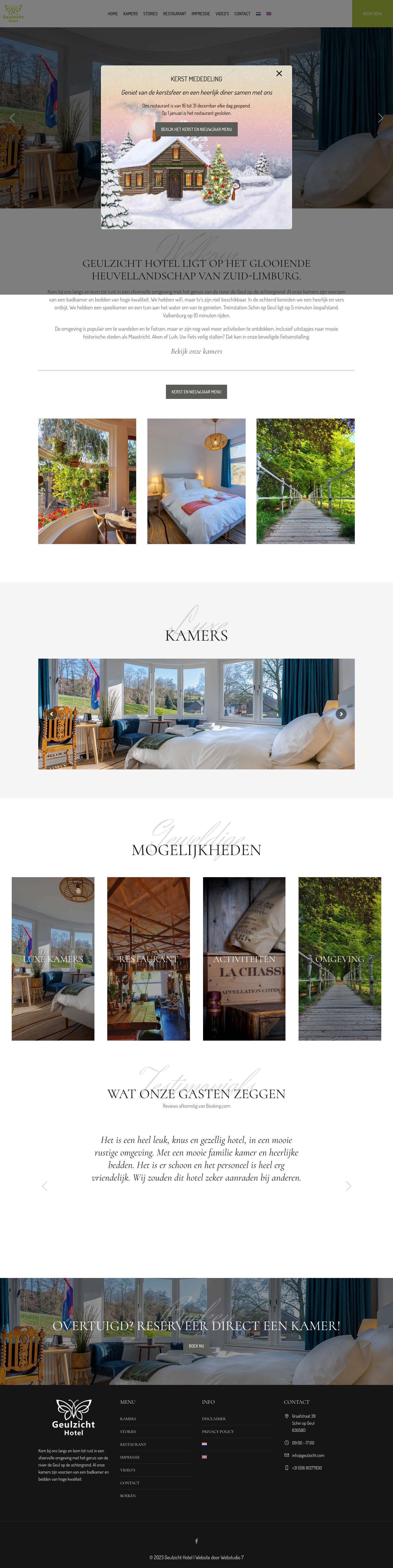 Home | Geulzicht Hotel | Overnachten in het Heuvellandschap - Full Screenshot