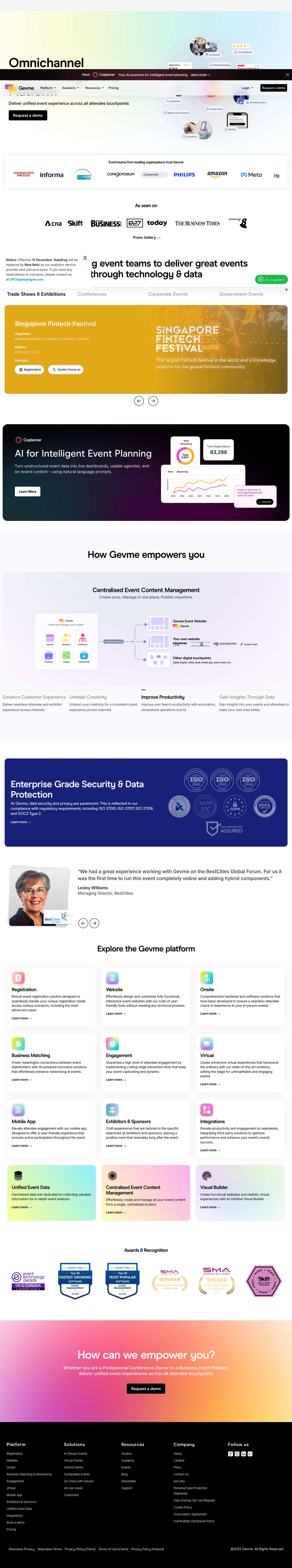 Gevme - Omnichannel Event Management Software - Gevme - Full Screenshot