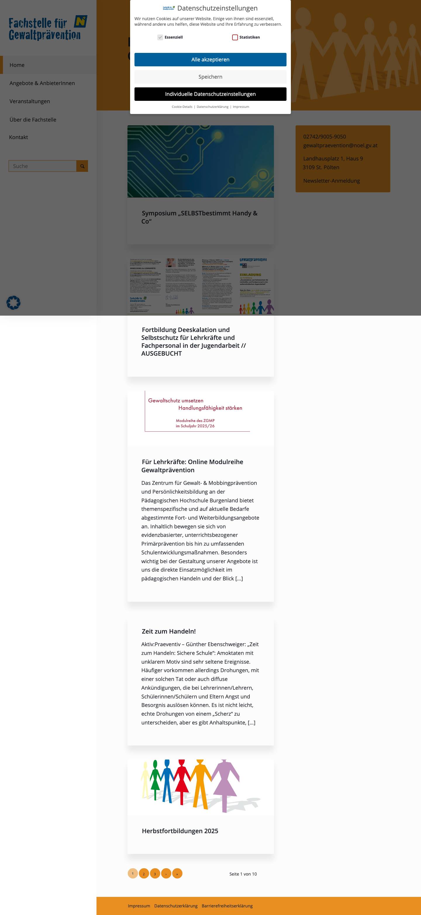 Startseite - Fachstelle für Gewaltprävention des Landes NiederösterreichSearchNach oben scrollen - Full Screenshot