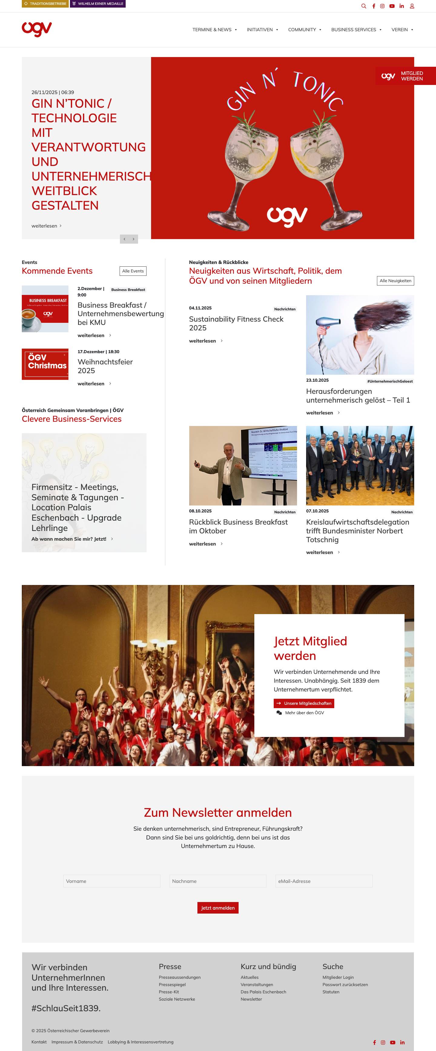 ÖGV | Wir verbinden Unternehmende und Ihre Interessen - Full Screenshot