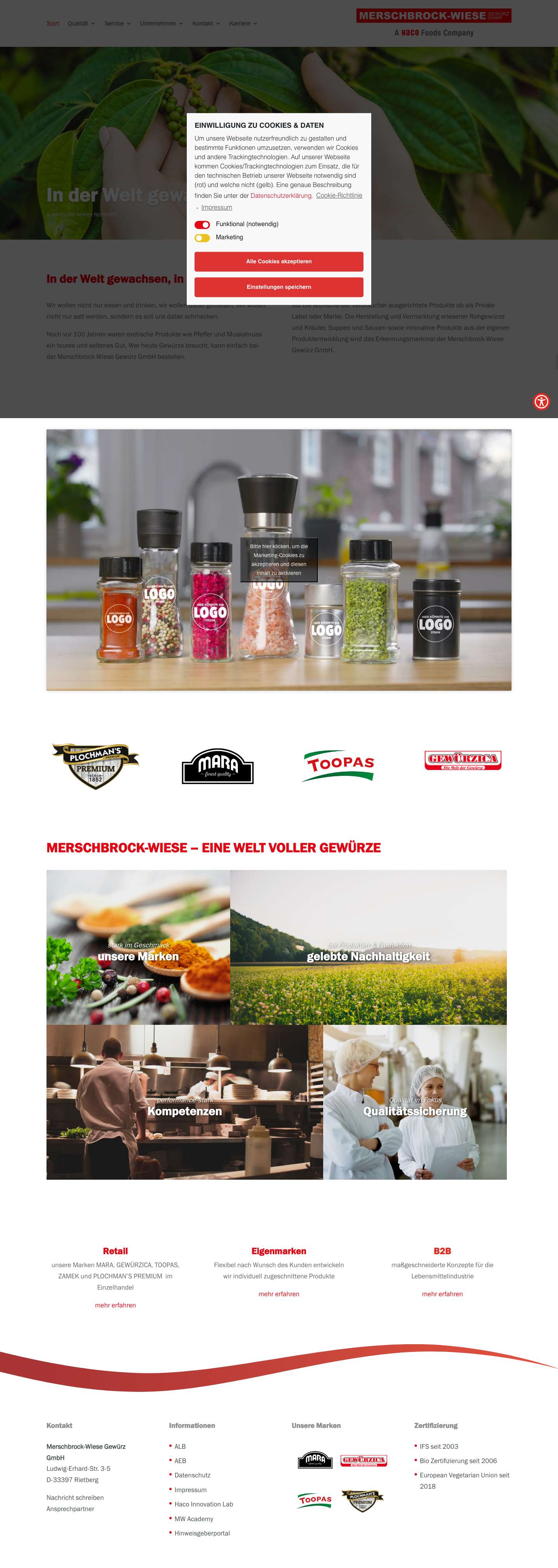 Merschbrock Wiese | Die ganze Welt der Gewürze - Full Screenshot