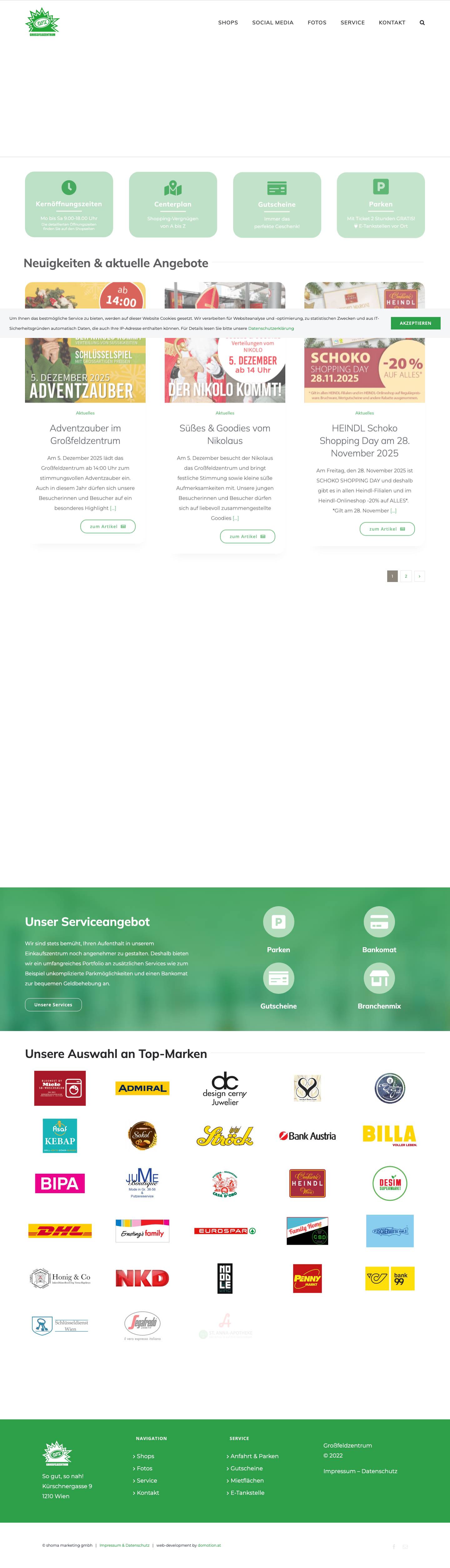 Großfeldzentrum – Shopping im 21. Bezirk - Full Screenshot