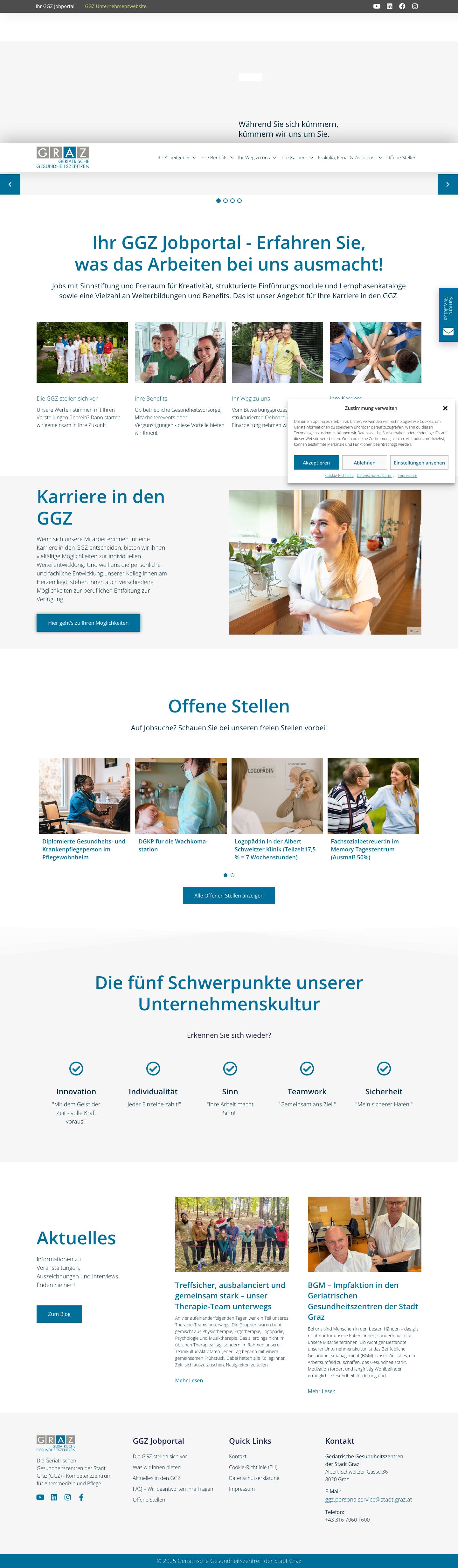 GGZ Jobportal - Offene Stellen in der Pflege, Medizin, Therapie - Full Screenshot
