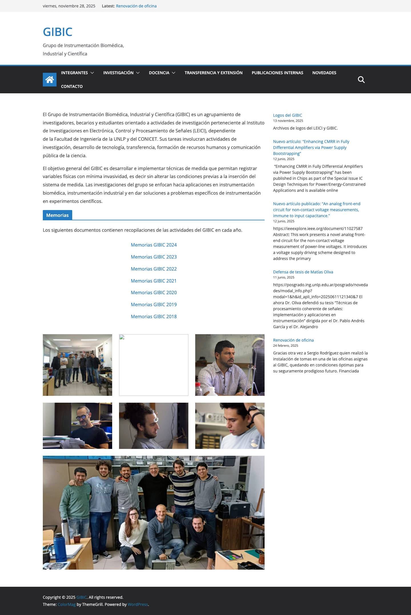 GIBIC – Grupo de Instrumentación Biomédica, Industrial y Científica - Full Screenshot