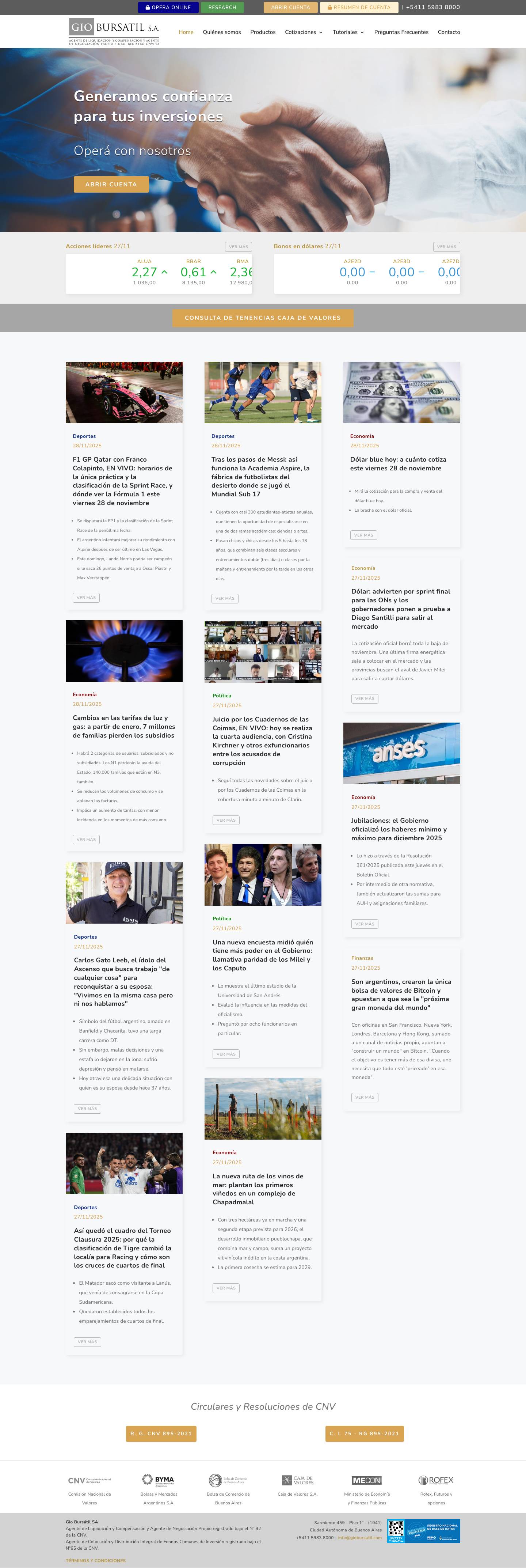 Gio Bursátil S.A. | Agente de Liquidación y Compensación - Full Screenshot