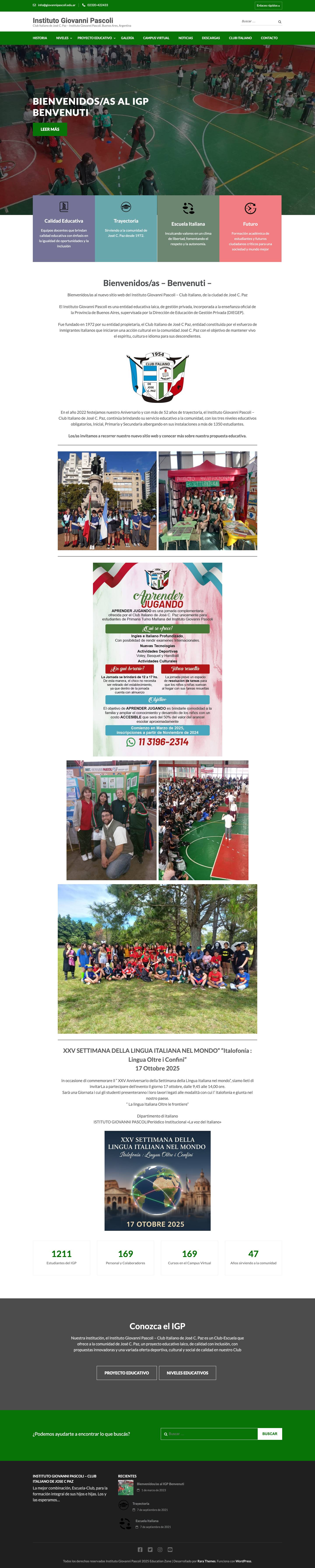 Bienvenidos/as - Benvenuti - – Instituto Giovanni Pascoli - Full Screenshot