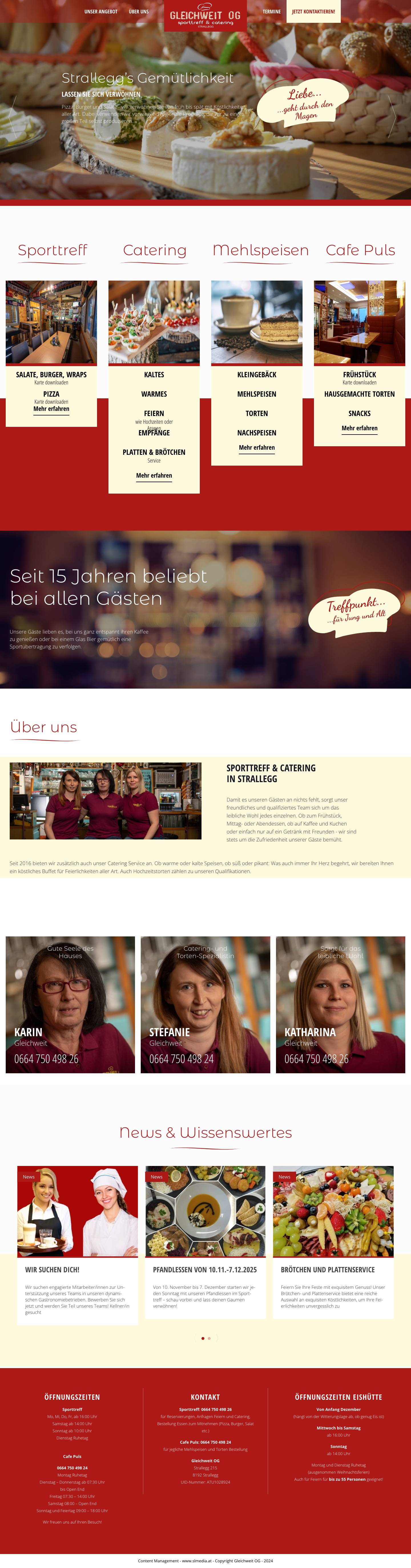 Gleichweit OG - Sporttreff & Catering in Strallegg - Full Screenshot