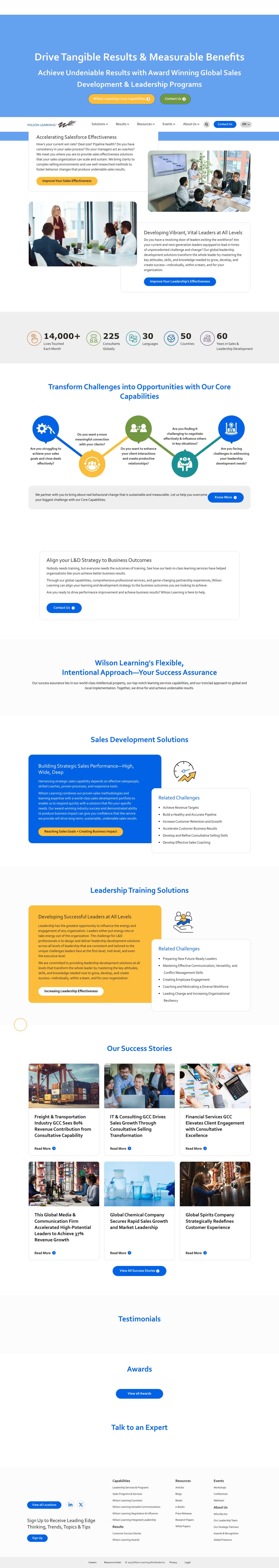 Leadership Development & Sales Training Company | Wilson Learning - Full Screenshot