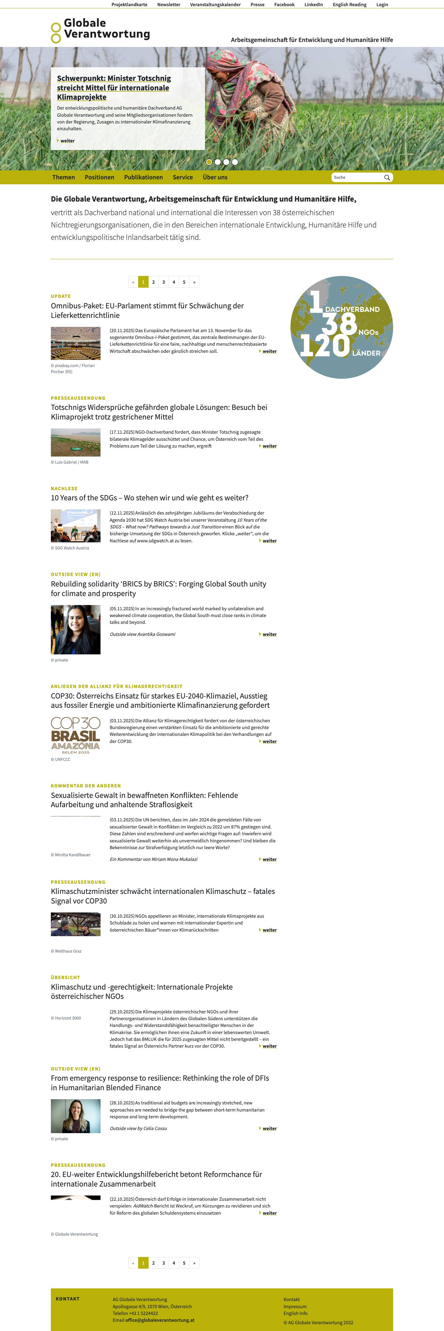 AG Globale Verantwortung - Full Screenshot