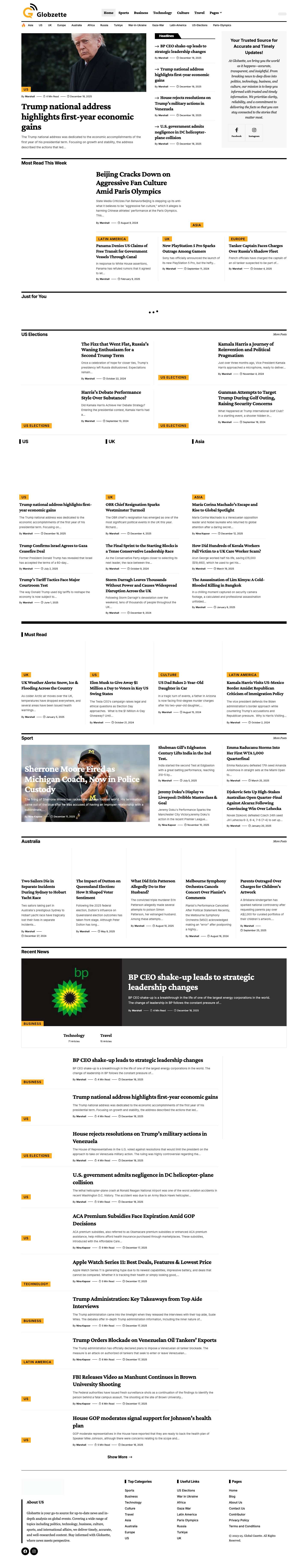 Home - globzette.com - Full Screenshot