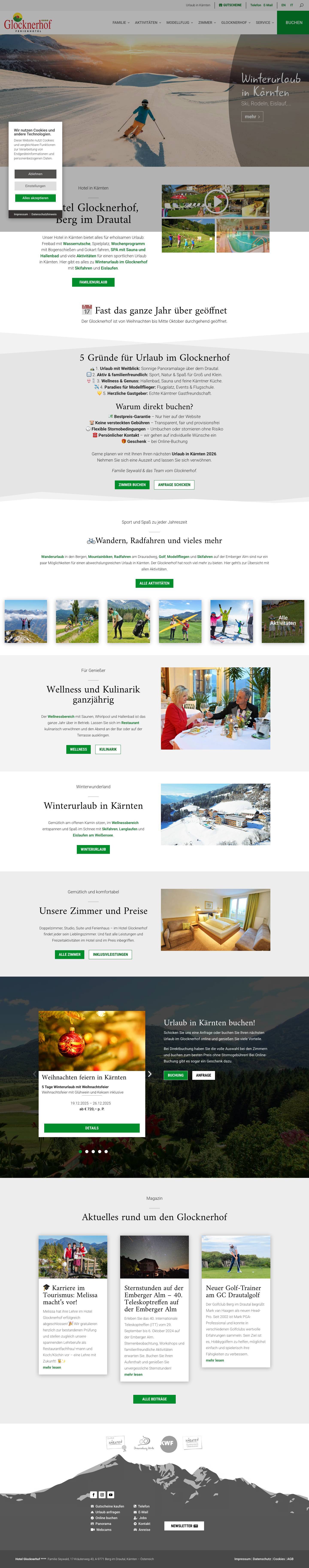 Urlaub in Kärnten – Hotel Glocknerhof - Full Screenshot