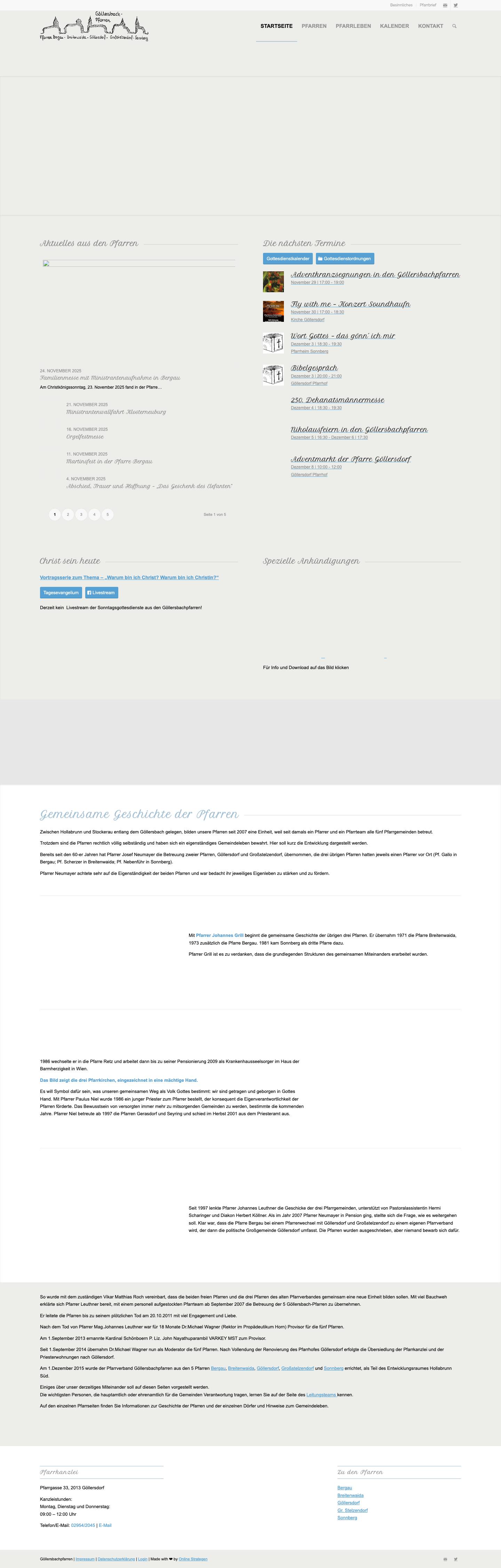 Bergau,Breitenwaida,Göllersdorf,Gr.Stelzendorf,Sonnberg - Göllersbachpfarren - Full Screenshot