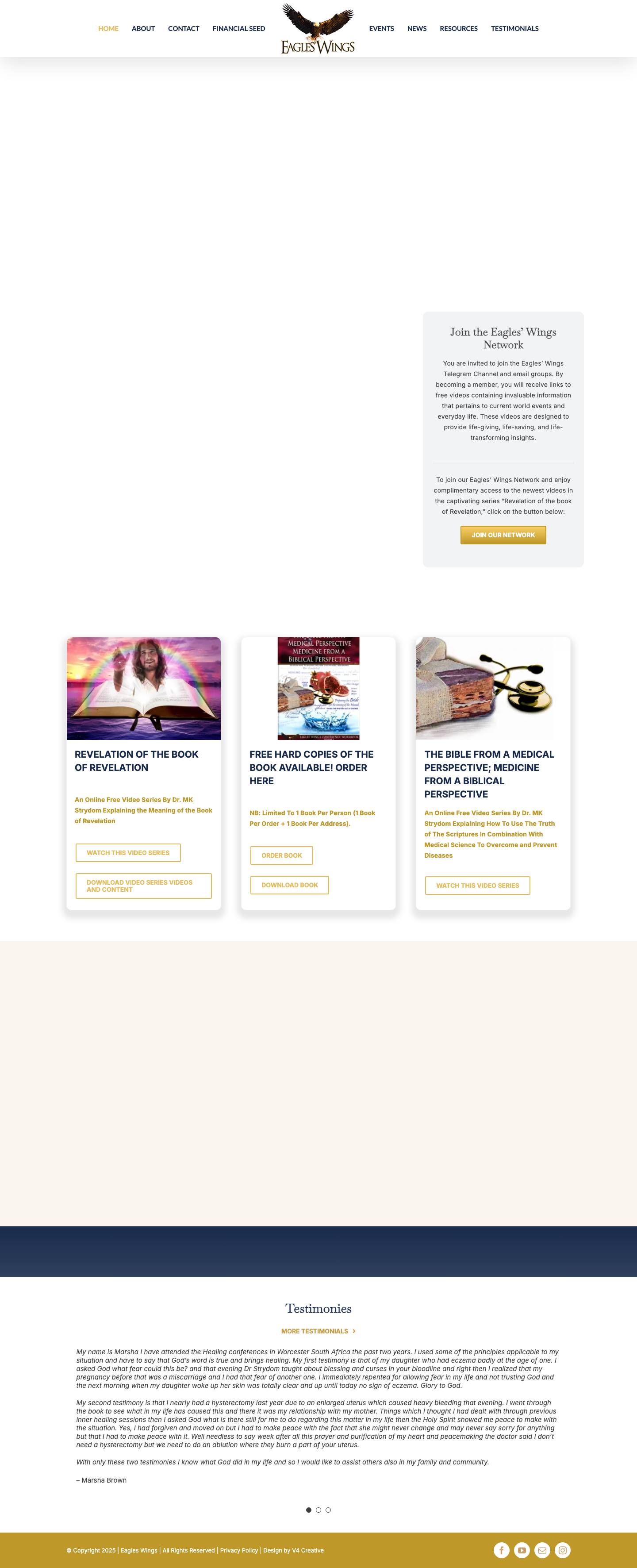 Home Page - Eagles' Wings - Full Screenshot