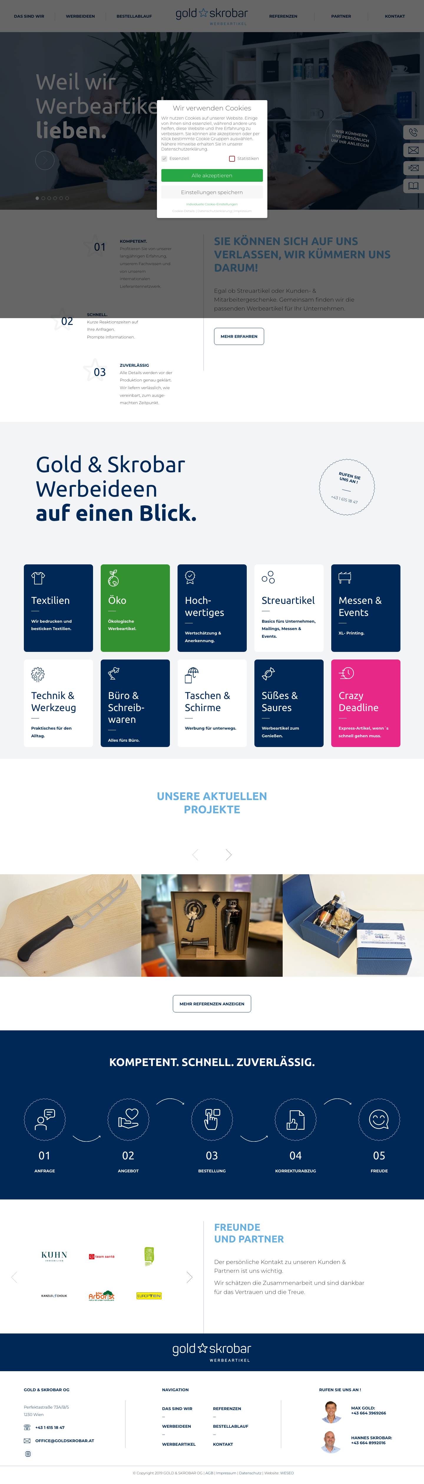 Gold & Skrobar – Werbeartikel individuell für Ihr Unternehmen - Full Screenshot