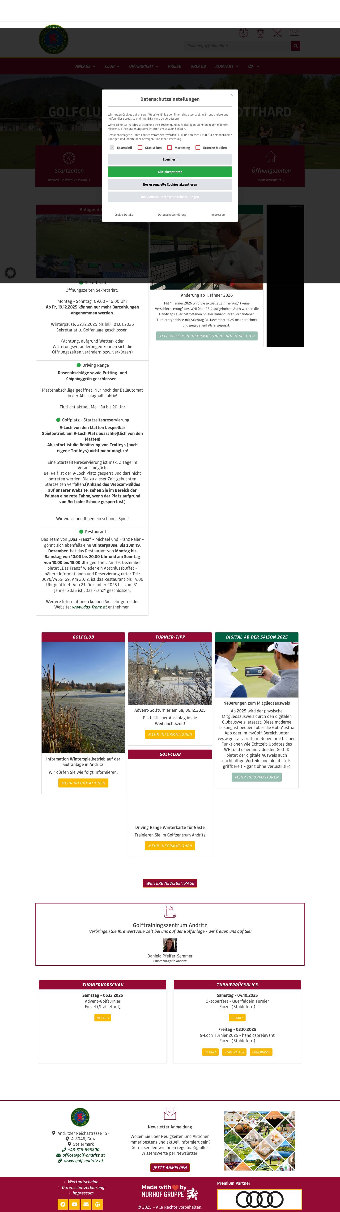 Golfen in Graz - Golfclub Graz-Andritz - 9-Loch Anlage - Full Screenshot