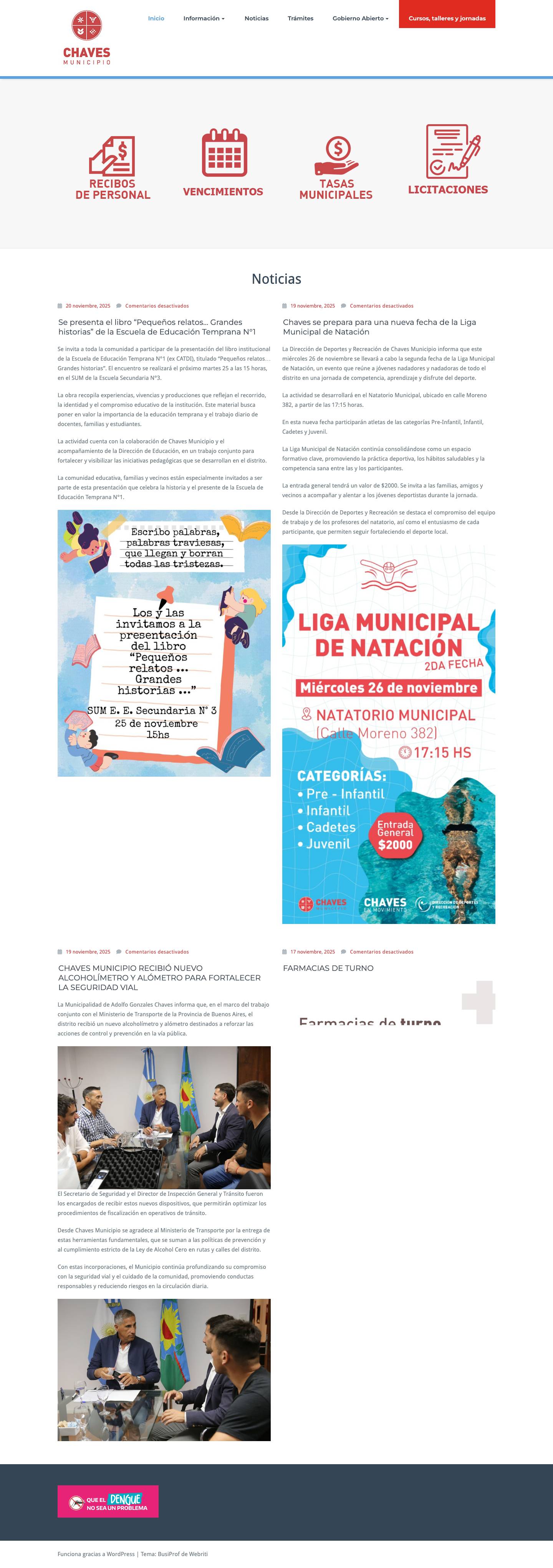Chaves Municipio – Municipalidad de Adolfo Gonzales Chaves - Full Screenshot