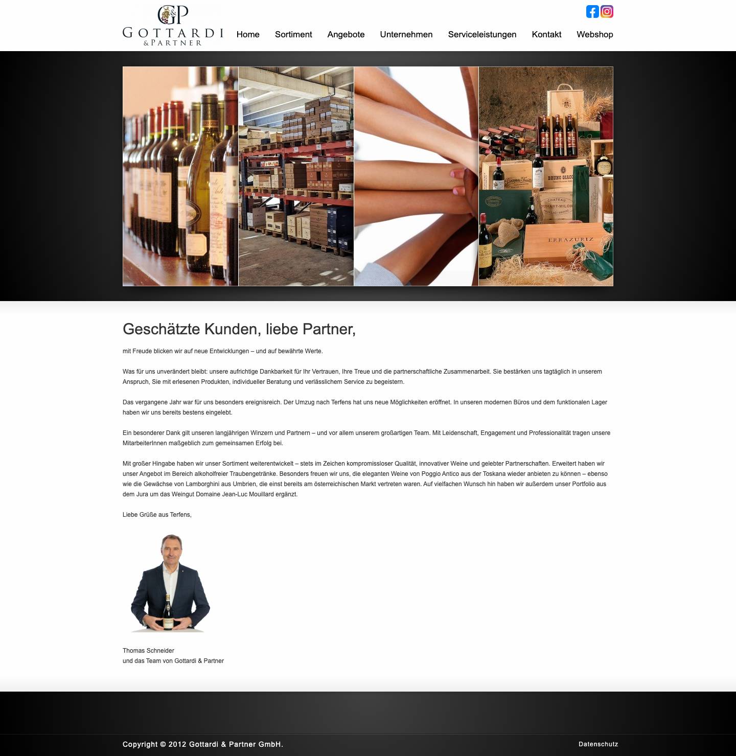 Gottardi & Partner | Ihr kompetenter Partner rund um das Thema hochwertiger Wein - Full Screenshot