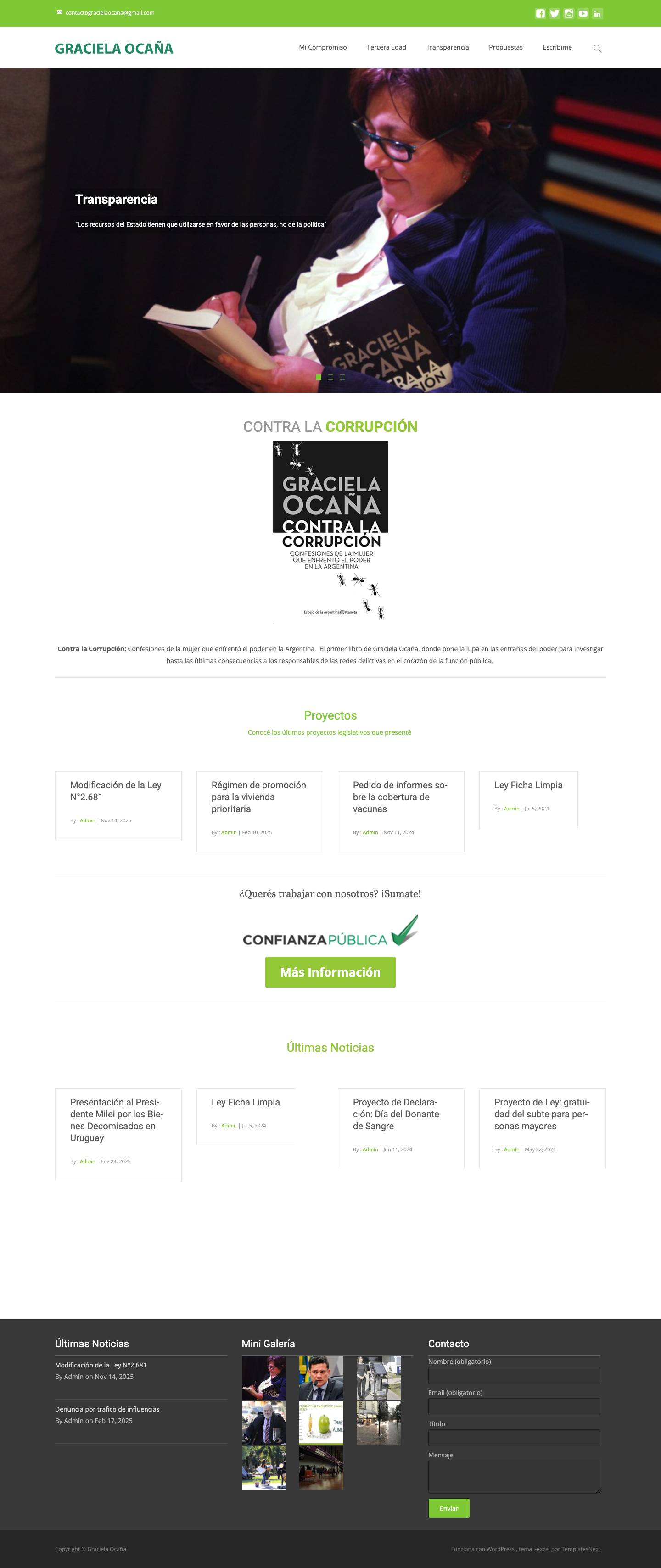 Graciela Ocaña – Transparencia y trabajo - Full Screenshot