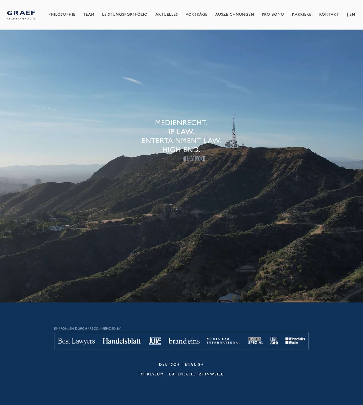 GRAEF Rechtsanwälte – Anwalt für Medienrecht Hamburg & Berlin - Full Screenshot
