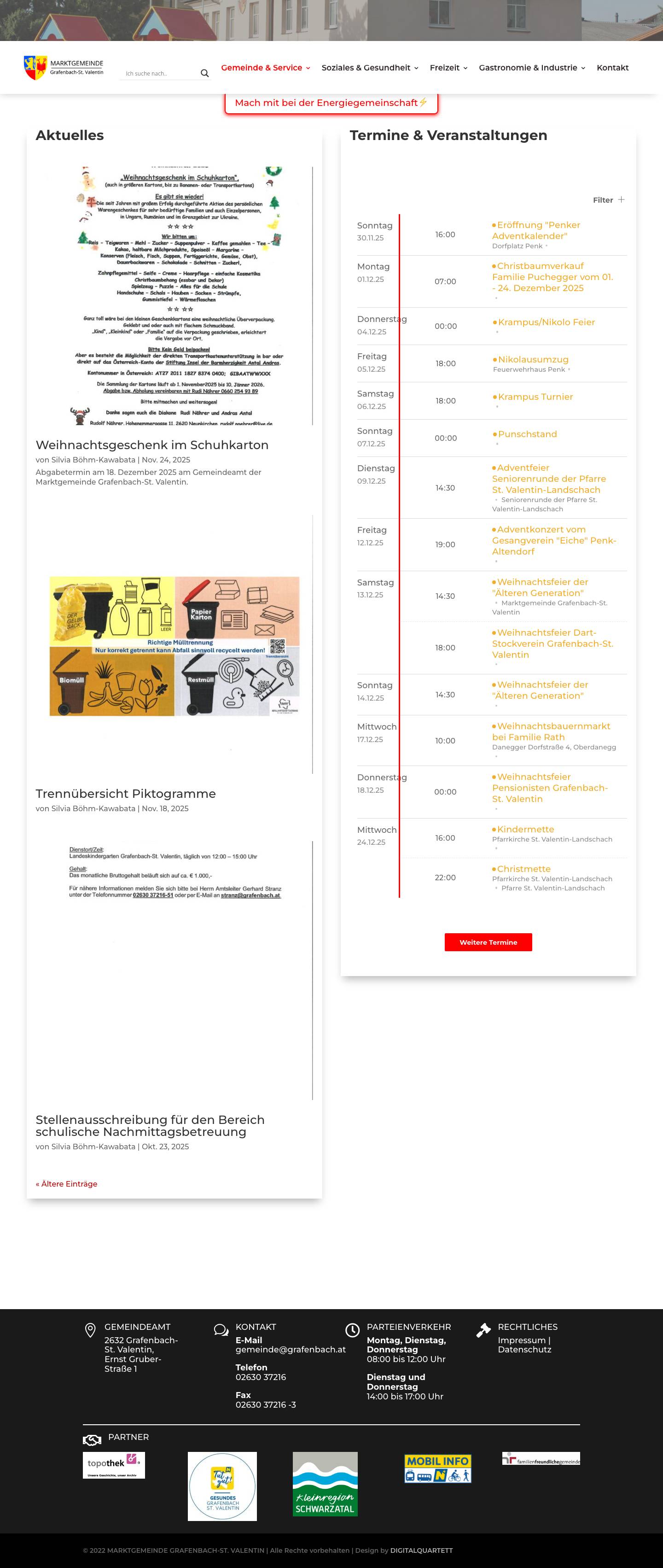 Marktgemeinde Grafenbach-St. Valentin | Herzlich Willkommen! - Full Screenshot