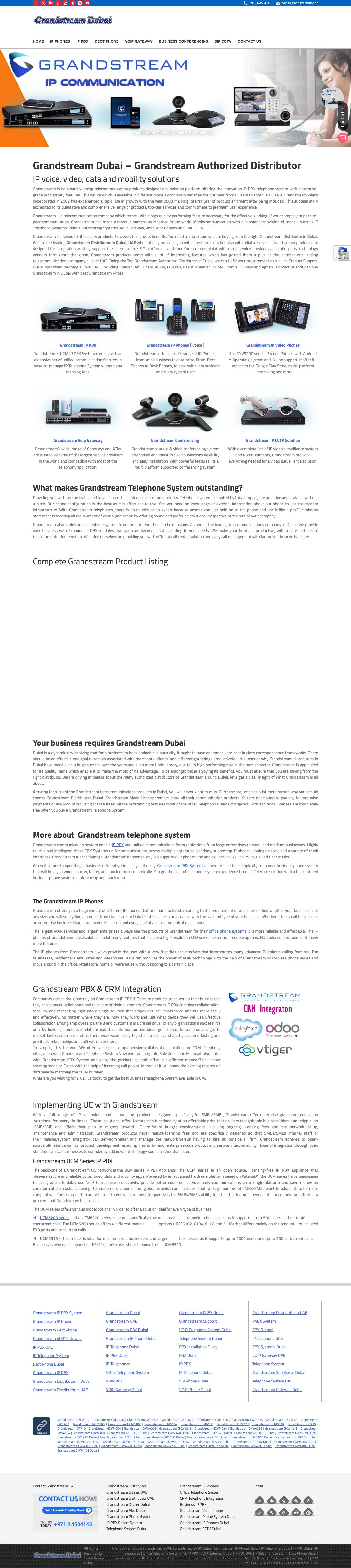 Grandstream Dubai UAE| Business Phone System PBX / PABX - Full Screenshot