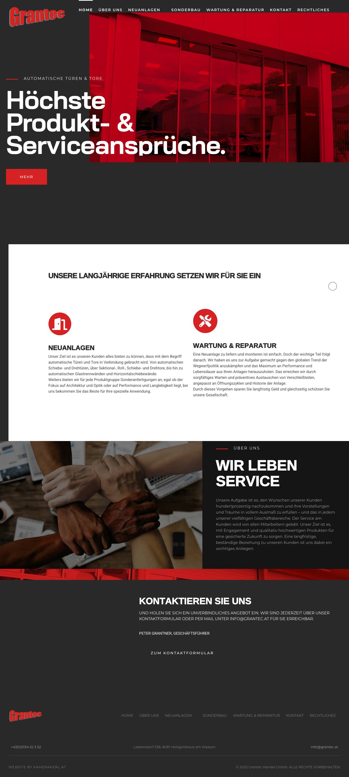 Grantec Handel GmbH – Automatische Türen & Tore - Full Screenshot