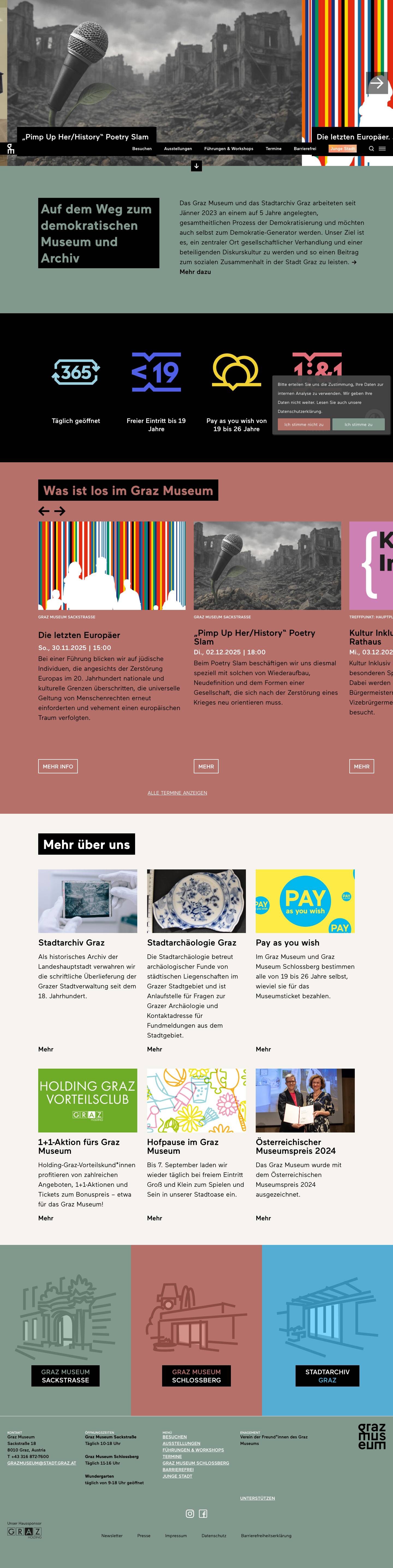 Das Museum in Graz für Kulturgeschichte und Urbanismus | Graz Museum - Full Screenshot