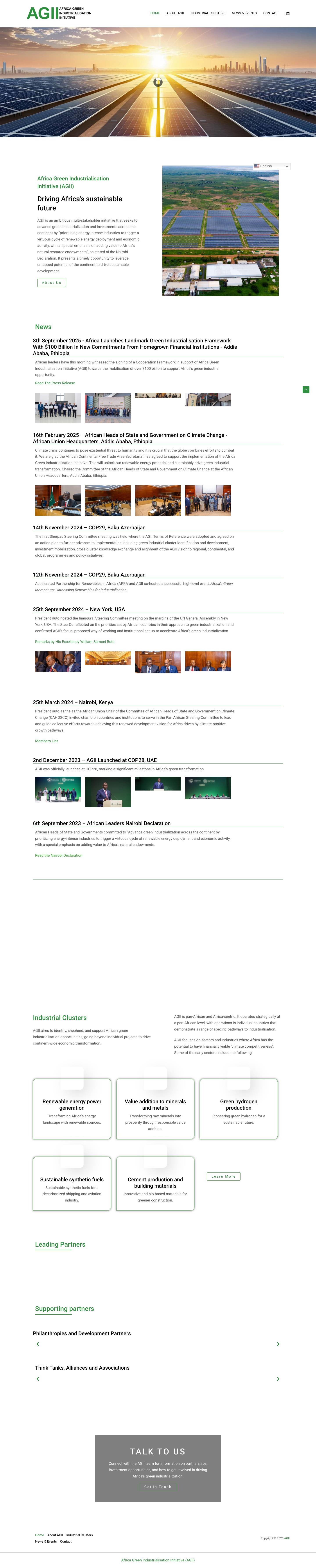 AGII – Africa Green Industrialisation Initiative - Full Screenshot
