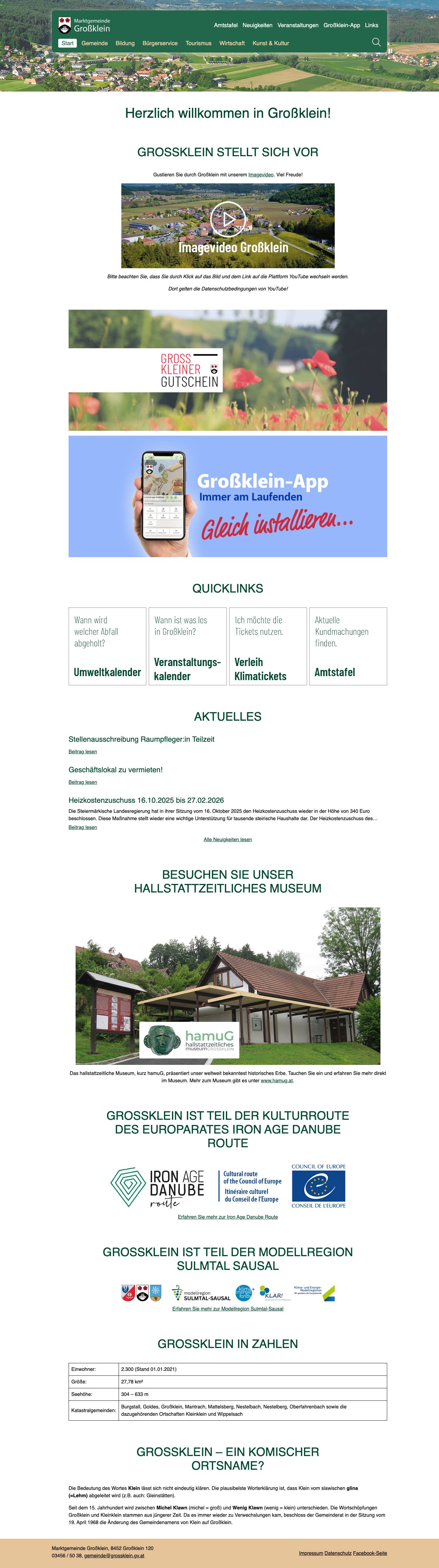 Marktgemeinde Großklein in der Südsteiermark - Full Screenshot