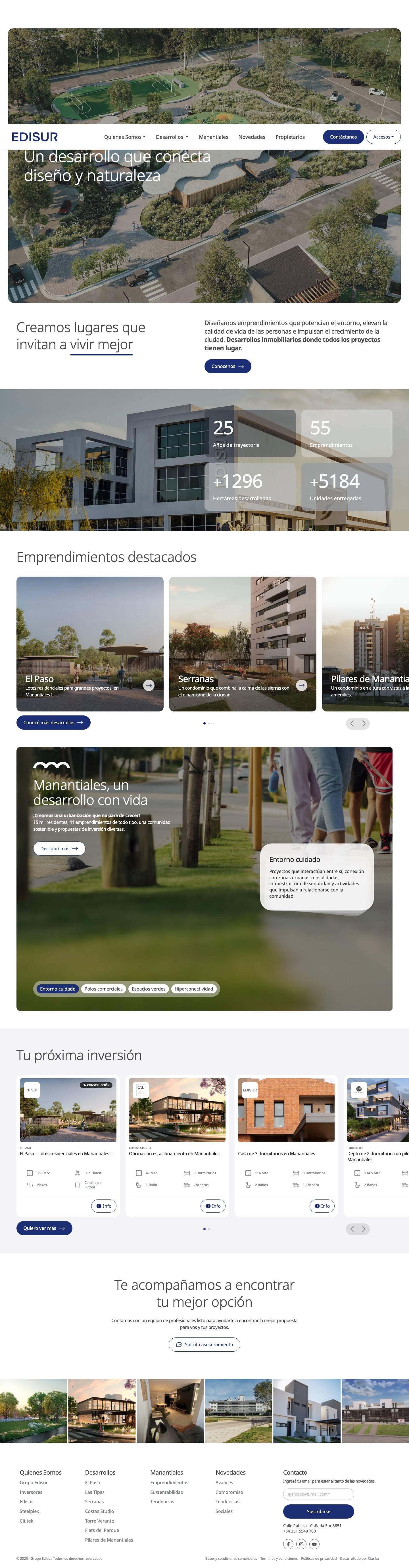 Desarrollos Inmobiliarios en Córdoba - Grupo Edisur - Full Screenshot