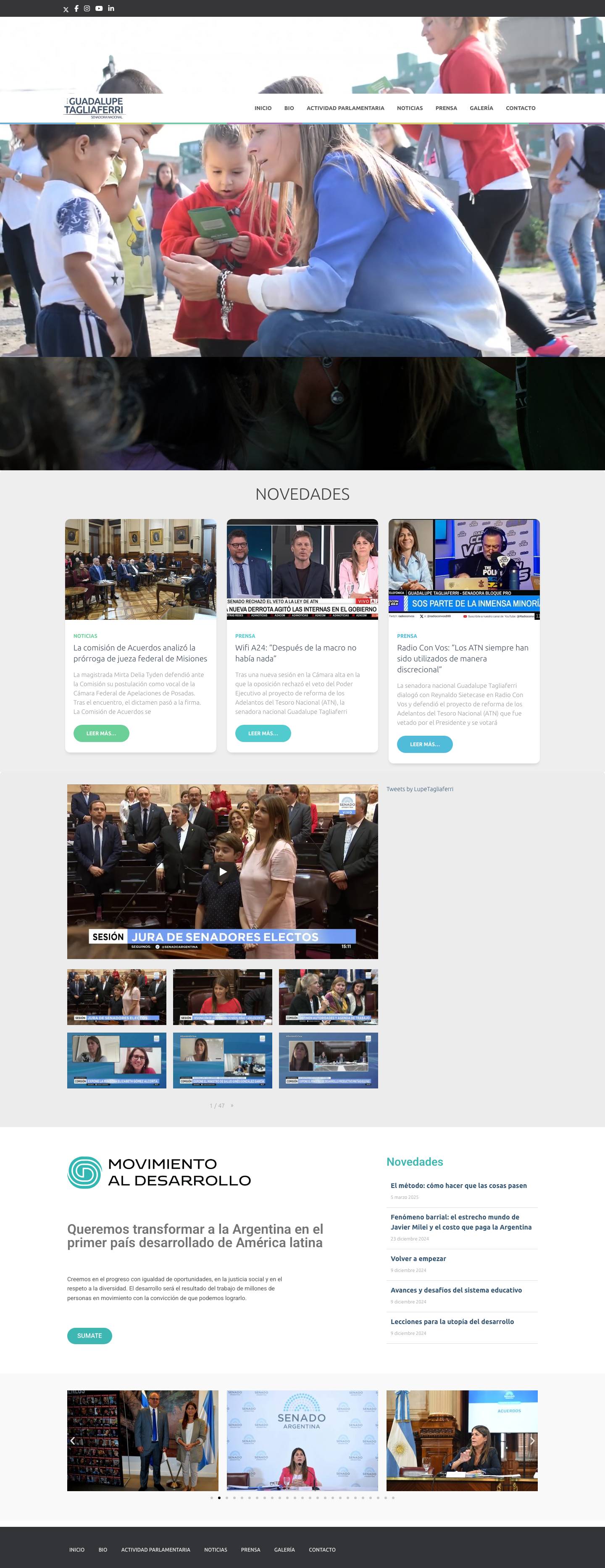 Guadalupe Tagliaferri – Senadora Nacional - Full Screenshot