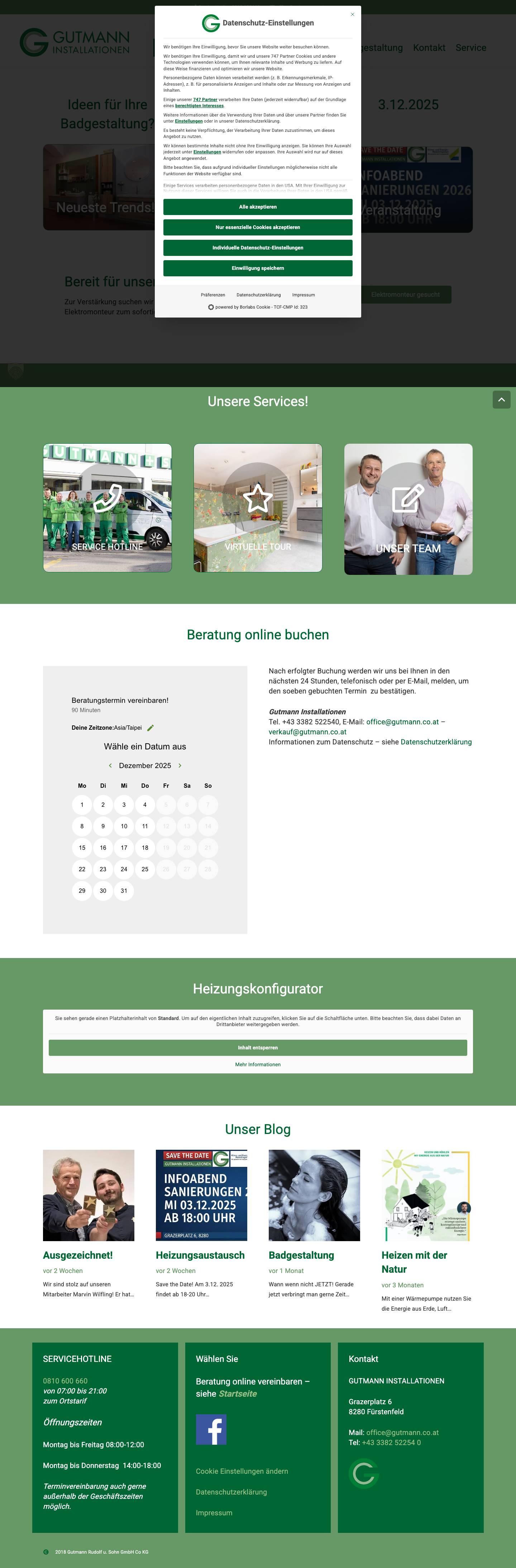 Haustechnik mit Know How von Gutmann Installationen, Fürstenf – Gutmann Installationen, Fürstenfeld - Full Screenshot