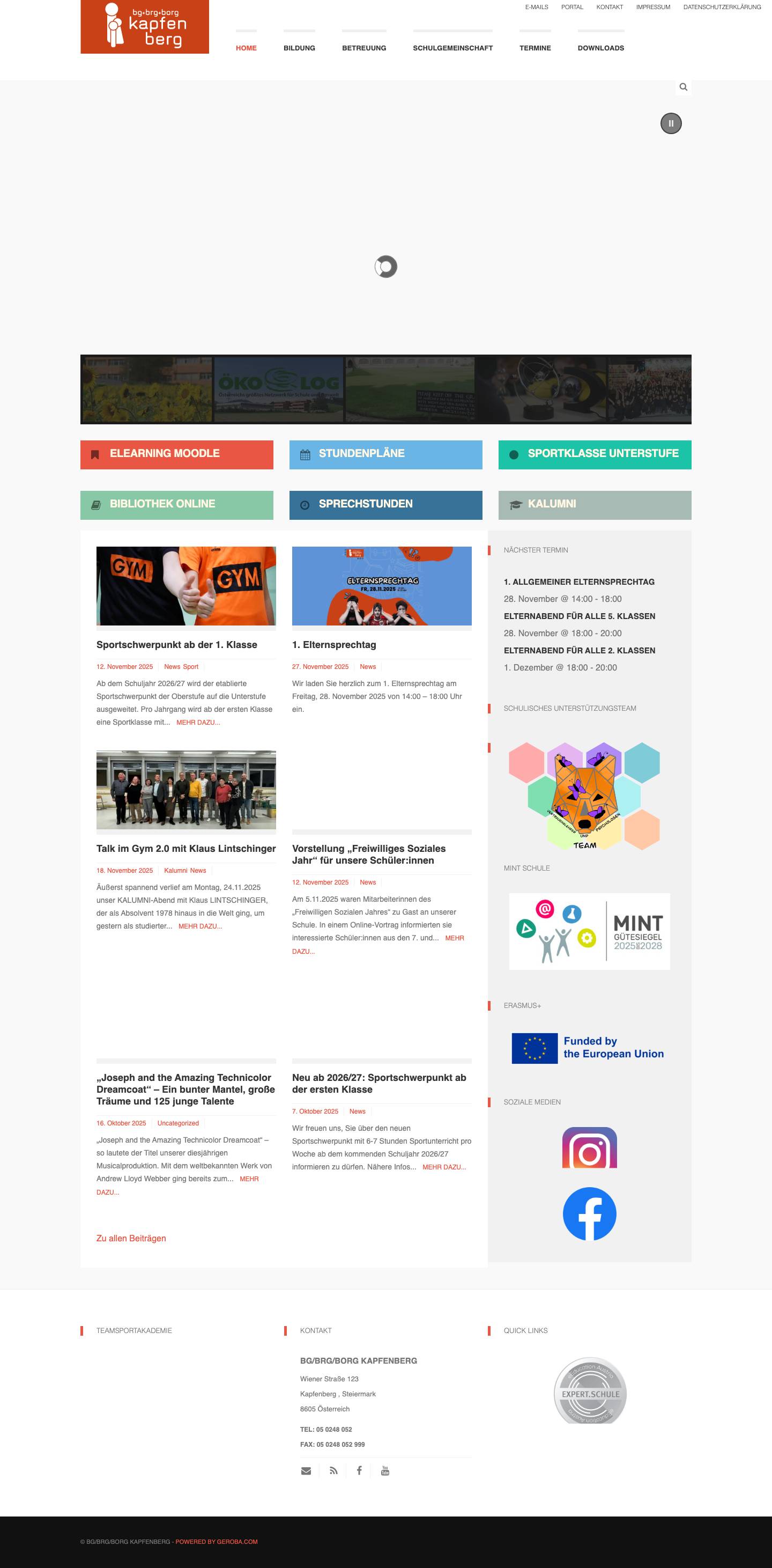 BG/BRG/BORG Kapfenberg - Full Screenshot