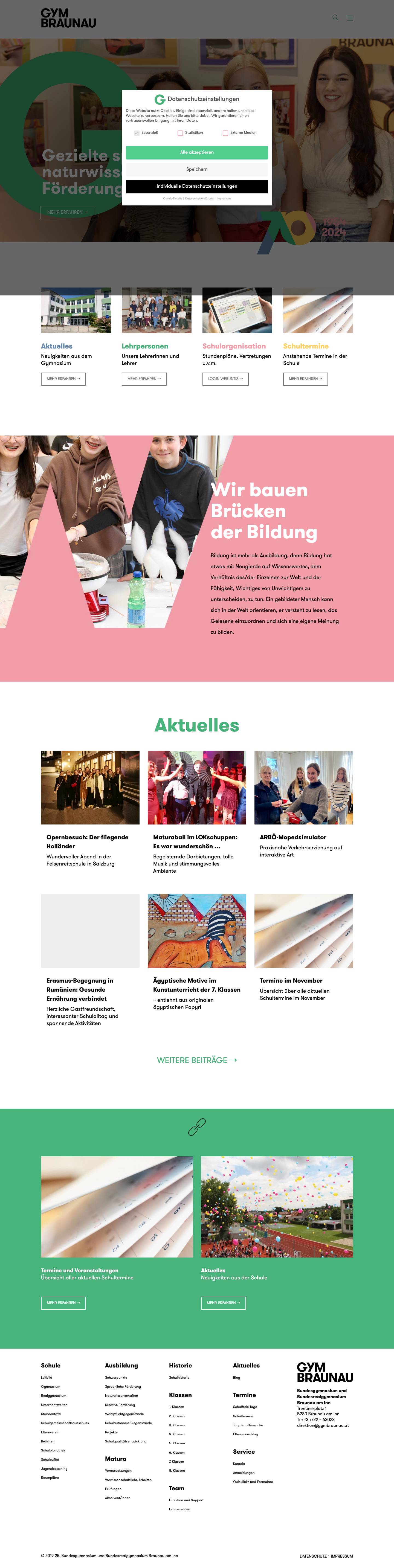 Gymnasium Braunau – Wir bauen Brücken der Bildung - Full Screenshot